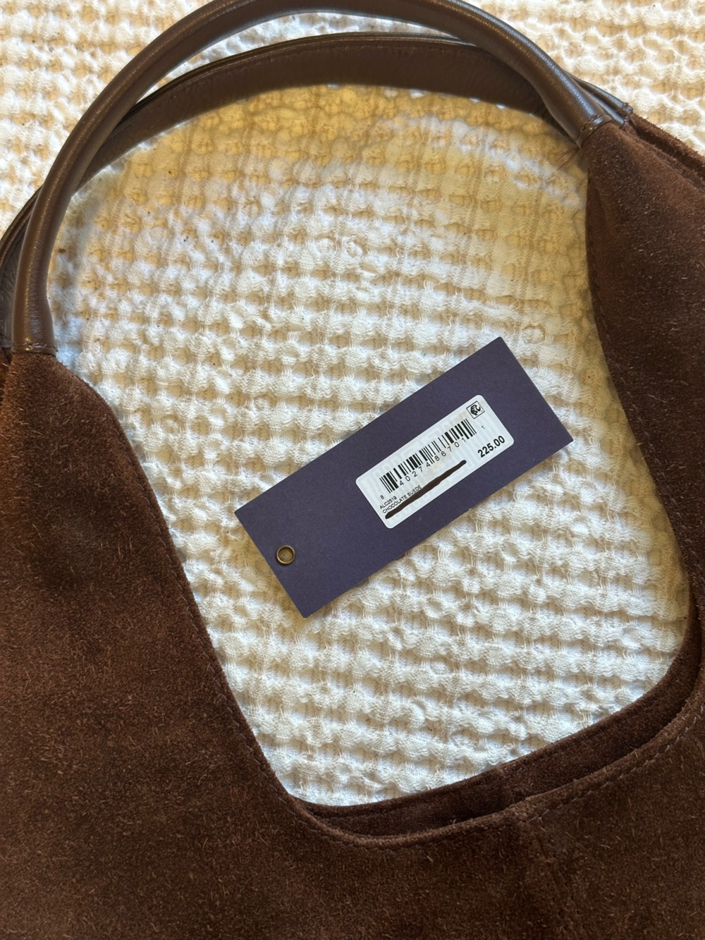 Brown Genuine Suede Tote Shoulder Bag - Picture 7 of 10